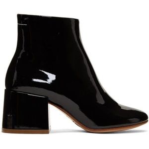 MM6 Maison Margiela Patent Leather Booties